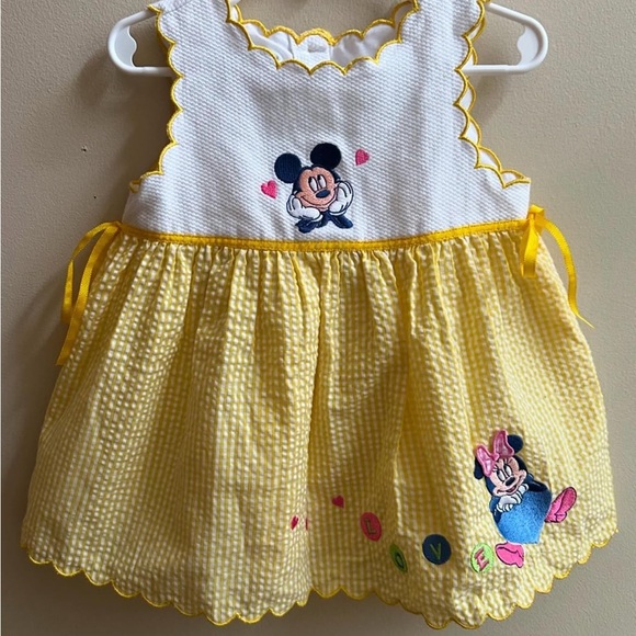 2000s Walt Disney Collection Mickey & Minnie Mouse Gingham SeerSucker Dress - Picture 1 of 7